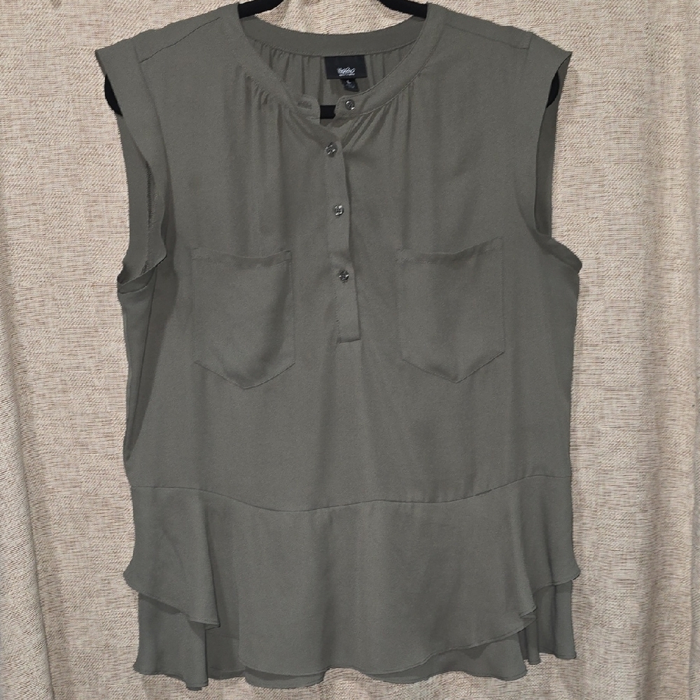 H&M Olive Sleeveless Blouse